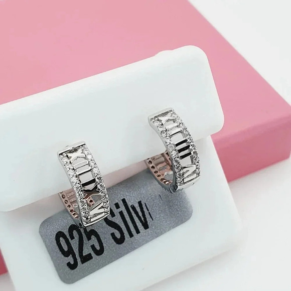 "925 Sterling Silver Cubic Zirconia Earrings, U19254663 - Picture 3 of 11